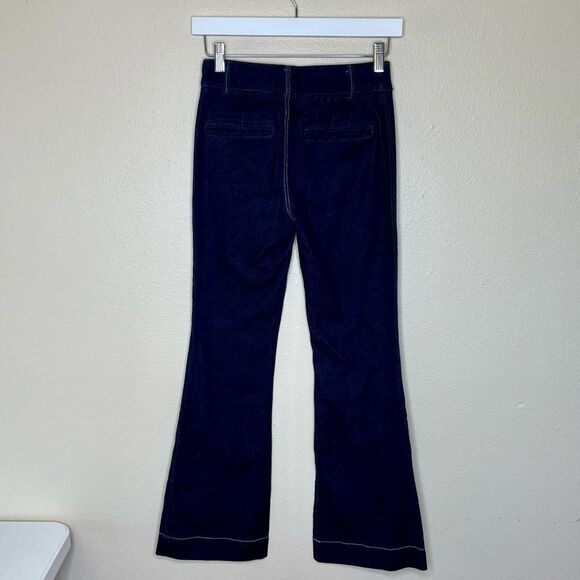 Pilcro Anthropologie High Rise Flare Blue Denim Jeans Contrast Stitch Women 24 P - Picture 9 of 16